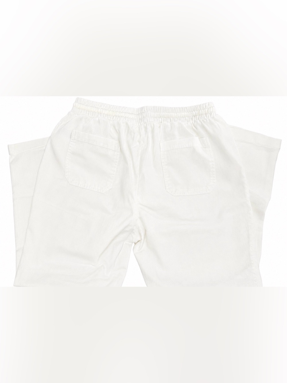 ZARA Women’s White Cotton Pull-On Pants Size L Relaxed Fit Drawstring NWOT - Picture 8 of 13